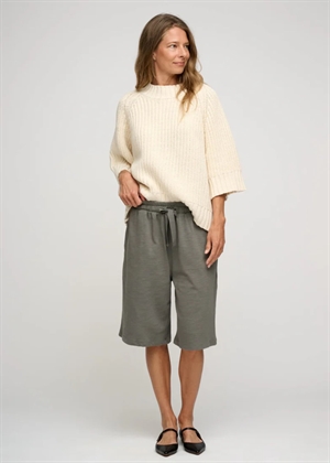 Change rib knit Ecru Melange Moshi Moshi 